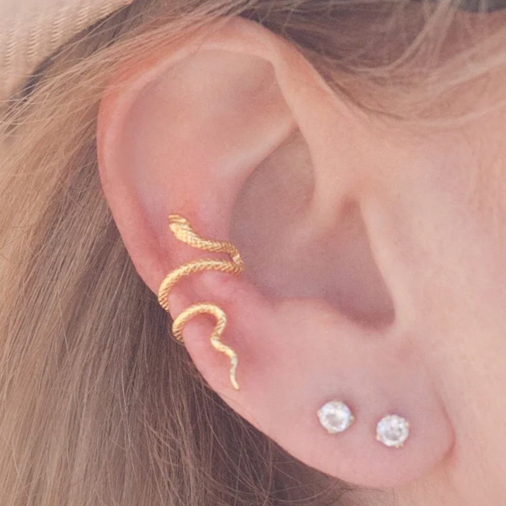 Ear Cuff Snake in Gold Vermeil by Jungle Via